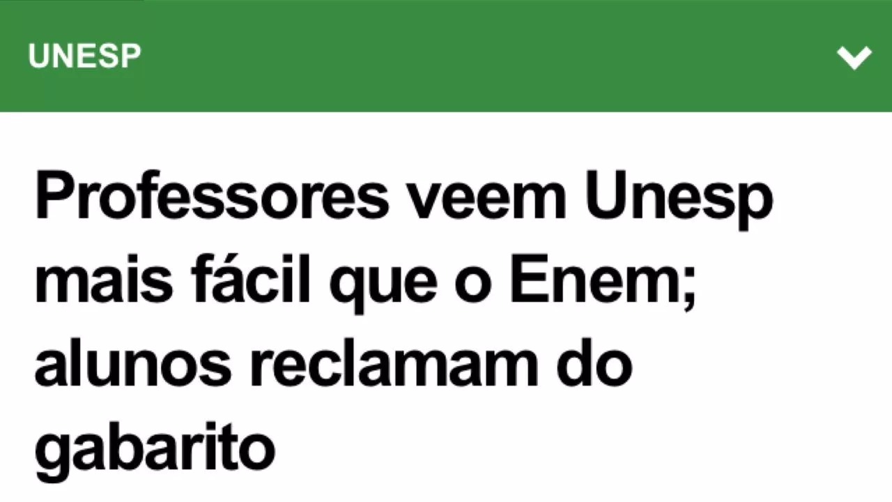 Matéria do UOL sobre polêmicas na prova da UNESP