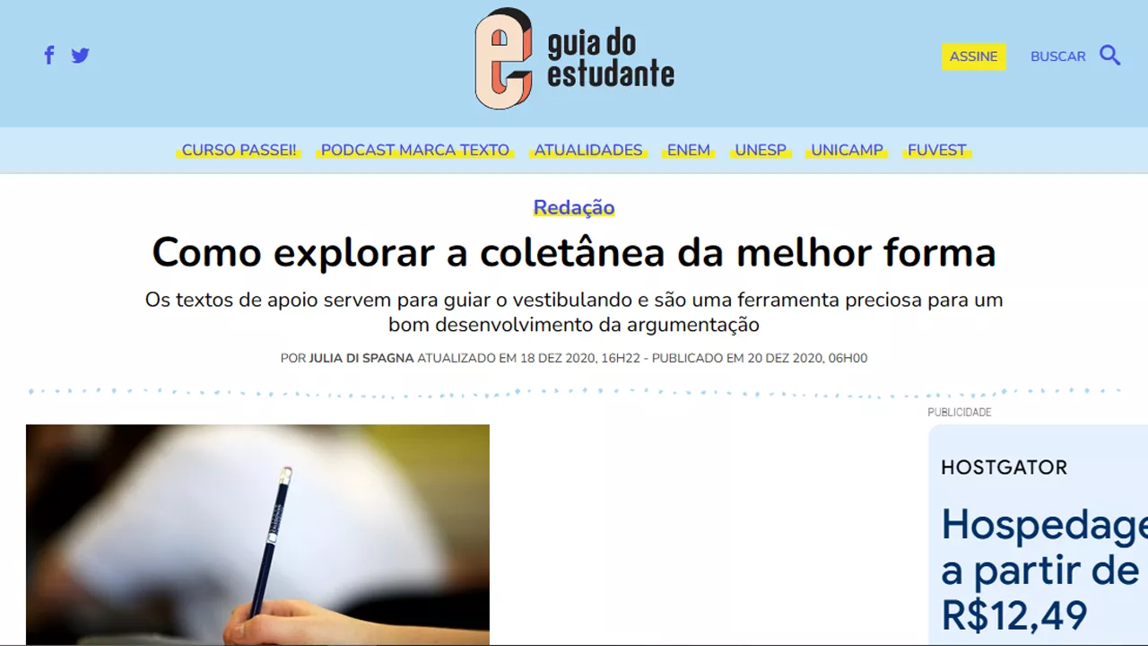 Matéria do Guia do Estudante sobre como explorar a coletânea da melhor forma